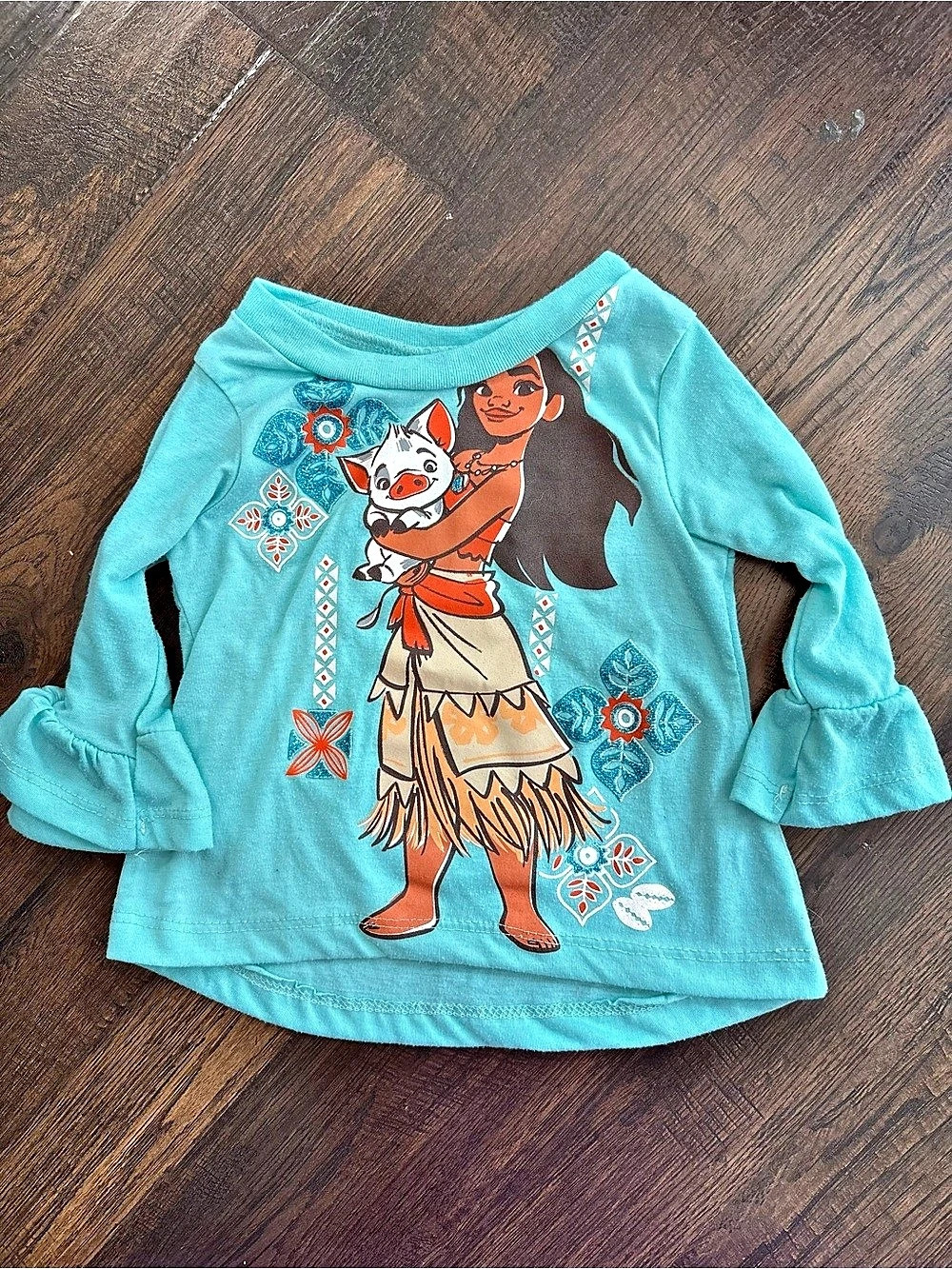 Disney Moana Girls 2T Graphic Long Sleeve Top